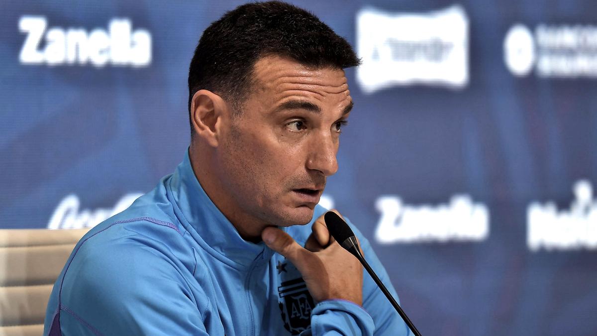 Lionel Scaloni en conferencia de prensa Foto Vctor Carreira