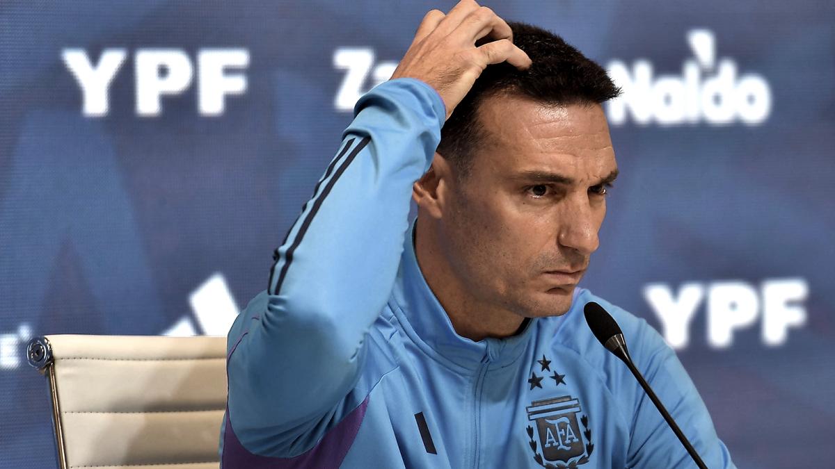 Lionel Scaloni en conferencia de prensa Foto Vctor Carreira