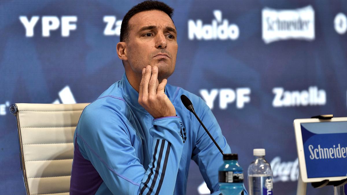 Lionel Scaloni en conferencia de prensa Foto Vctor Carreira